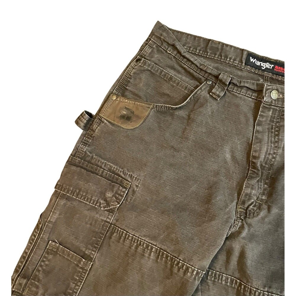 Vintage Wrangler Riggs Workwear Mocha Brown Carpenter Pants Size 36x32 USA - Picture 5 of 8